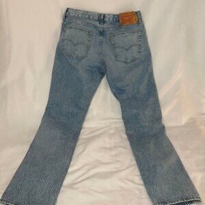 Classic Button Fly Levi's 501 Straight Leg Women's Jeans Med/Light Wash 32x32